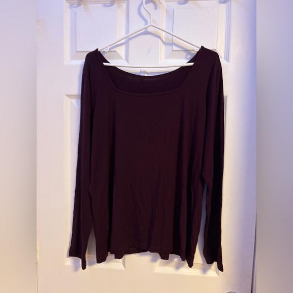 Miik square neck top in Port XXL - Picture 2 of 4